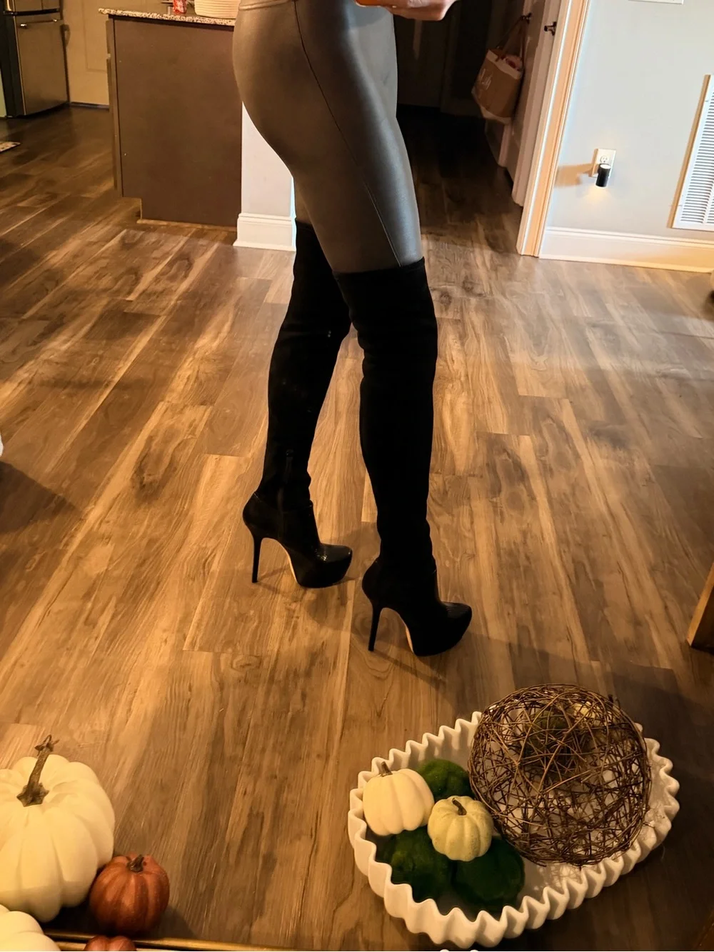 Alice + Olivia Black Over‑The‑Knee Platform Stiletto Boots